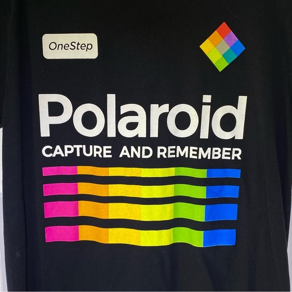 Polaroid Instant Camera Men's size XL Black One step with Retro Design t-shirt - Picture 4 of 5
